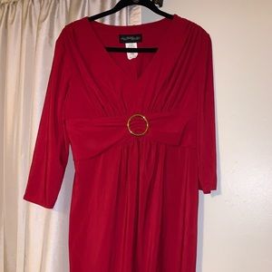 New Red mid length dress 3/4 sleeve